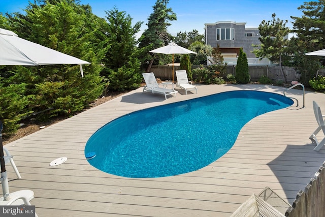 365 Dusty Miller Dr, Long Beach, NJ 08008 - view of pool with a patio area and a wooden deck