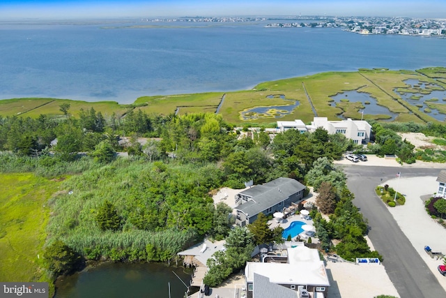 365 Dusty Miller Dr, Long Beach, NJ 08008 - aerial view of property's location featuring a nearby body of water and a pool