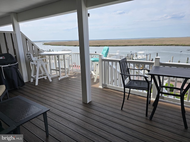 3923 Atlantic Brigantine Blvd Unit B, Brigantine, NJ 08203 - wooden terrace featuring a water view and a grill