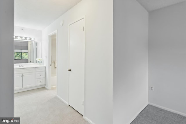 15115 Interlachen Dr Unit 3-415, Silver Spring, MD 20906 - corridor featuring light carpet and a sink