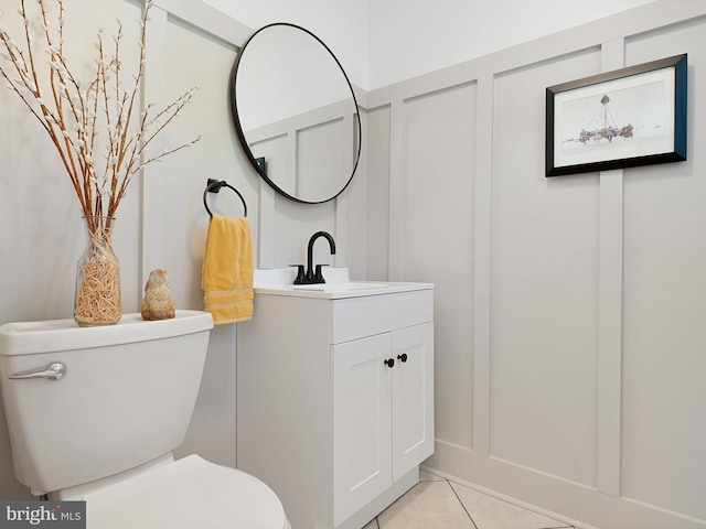 451 E Lafayette Dr, West Chester, PA 19382 - bathroom featuring vanity, a decorative wall, and tile patterned flooring