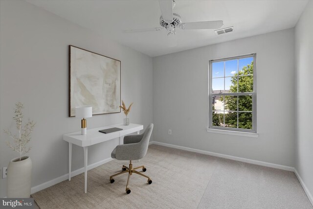 12749 Stone Lined Cir, Woodbridge, VA 22192 - office space featuring a ceiling fan and carpet flooring