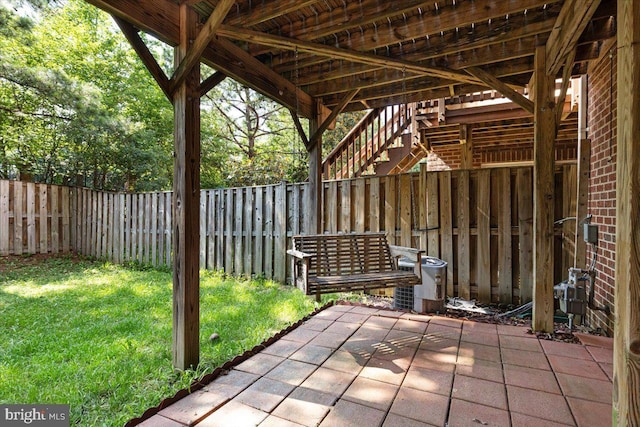 12749 Stone Lined Cir, Woodbridge, VA 22192 - fenced backyard with a patio and stairway