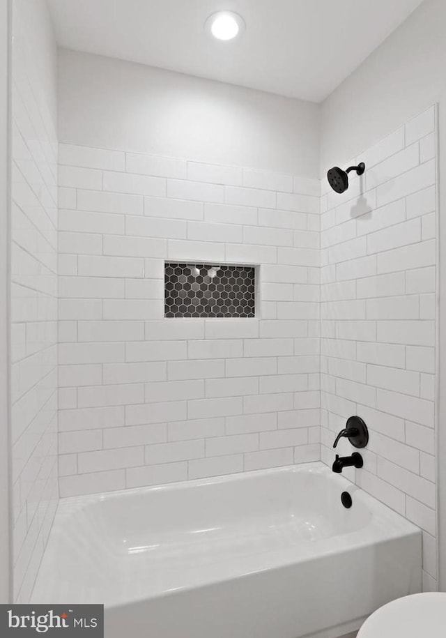 1309 Old Coldspring Ln W, Baltimore, MD 21211 - full bathroom with shower / bathtub combination and recessed lighting