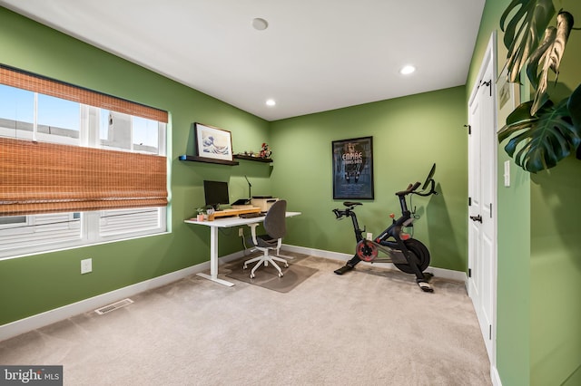 1309 Old Coldspring Ln W, Baltimore, MD 21211 - carpeted home office featuring recessed lighting