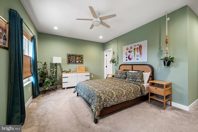 1309 Old Coldspring Ln W, Baltimore, MD 21211 - bedroom featuring carpet floors, recessed lighting, and ceiling fan