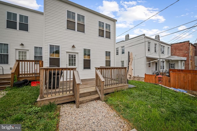 1309 Old Coldspring Ln W, Baltimore, MD 21211 - rear view of property with a wooden deck