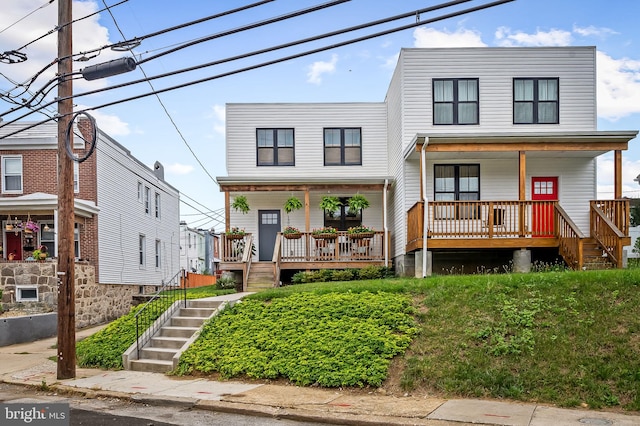 1309 Old Coldspring Ln W, Baltimore, MD 21211 - view of front of house with a porch and stairs