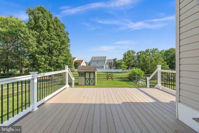 33 S Cummings Dr, Middletown, DE 19709 - wooden terrace with a storage unit and a lawn