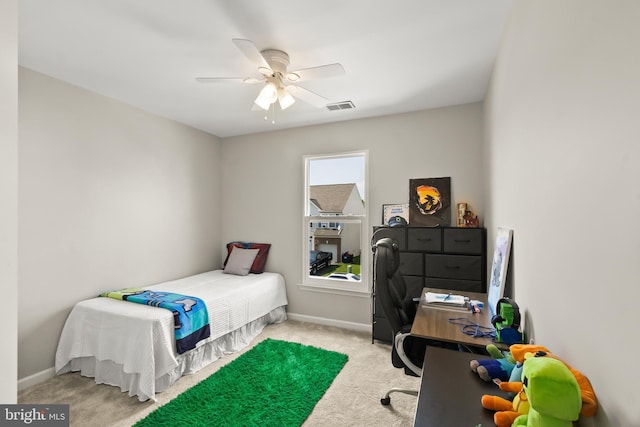 33 S Cummings Dr, Middletown, DE 19709 - bedroom featuring light carpet, an office area, and a ceiling fan