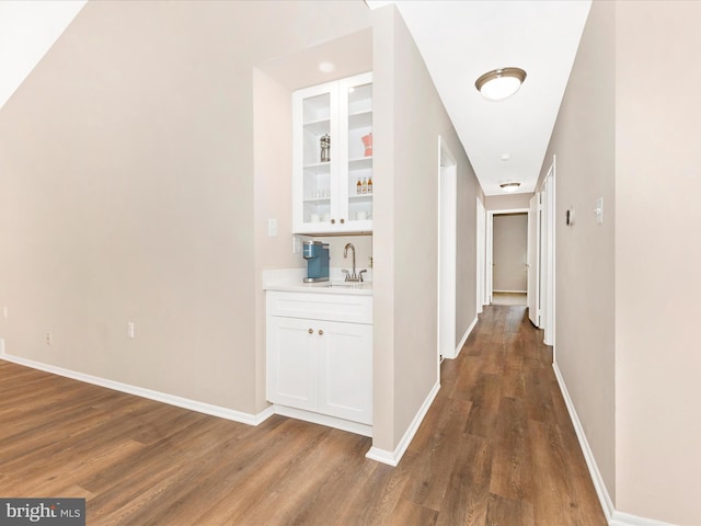 12004 Cheyenne Rd, Gaithersburg, MD 20878 - hall with a sink and wood finished floors