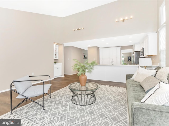 12004 Cheyenne Rd, Gaithersburg, MD 20878 - living area with a towering ceiling and wood finished floors