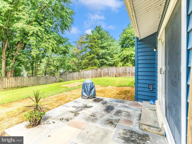 12004 Cheyenne Rd, Gaithersburg, MD 20878 - fenced backyard with a patio and view of wooded area