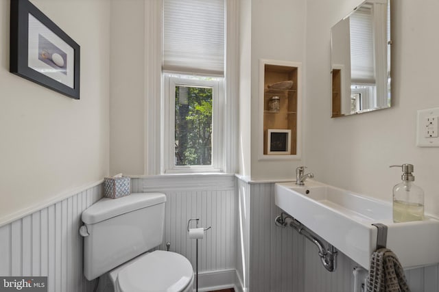 3301 Beech Ave, Baltimore, MD 21211 - half bathroom with wainscoting and toilet
