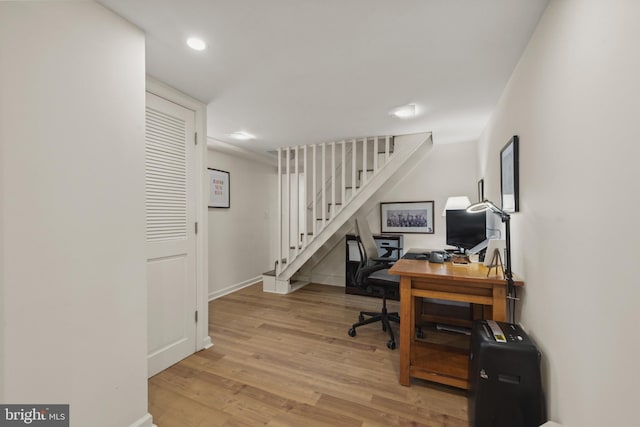 3301 Beech Ave, Baltimore, MD 21211 - office area featuring wood finished floors and recessed lighting