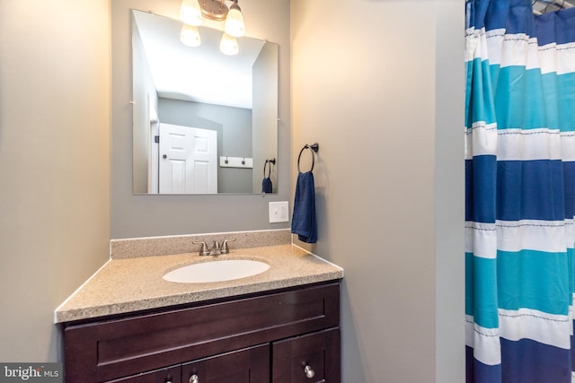 883 N Hanover St, Pottstown, PA 19464 - bathroom featuring vanity and a shower with shower curtain