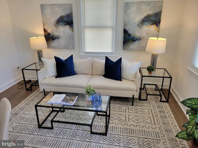 4621 A St SE, Washington, DC 20019 - living area featuring baseboards and wood finished floors