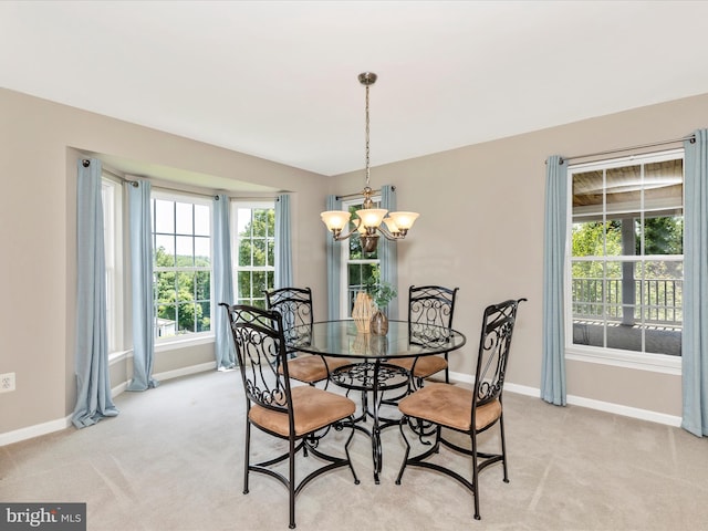 1402 Marian Way, Mount Airy, MD 21771 - dining space featuring a chandelier and light carpet