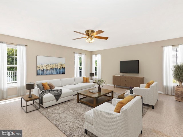 1402 Marian Way, Mount Airy, MD 21771 - living area featuring plenty of natural light and a ceiling fan