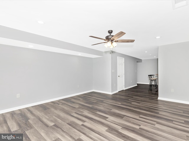 1402 Marian Way, Mount Airy, MD 21771 - unfurnished living room with a ceiling fan, wood finished floors, and recessed lighting
