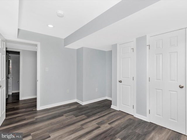 1402 Marian Way, Mount Airy, MD 21771 - unfurnished room featuring dark wood-style flooring, a smoke detector, and recessed lighting
