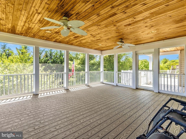 1402 Marian Way, Mount Airy, MD 21771 - unfurnished sunroom with a ceiling fan and plenty of natural light