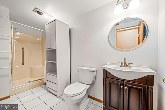 63 Lakeside Dr, Marlton, NJ 08053 - bathroom with vanity, a shower stall, and tile patterned flooring