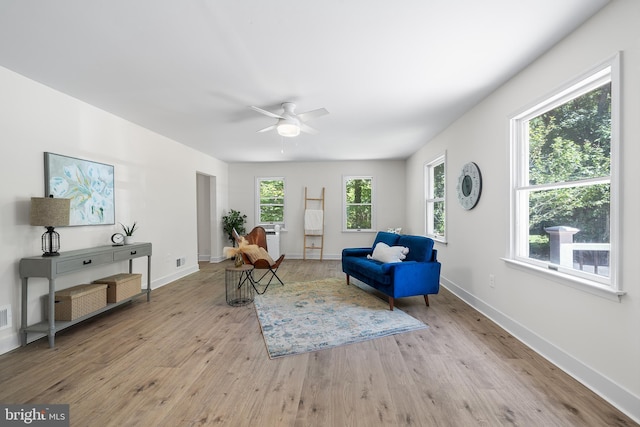 3409 Old York Rd, Furlong, PA 18925 - living area featuring a ceiling fan and wood finished floors