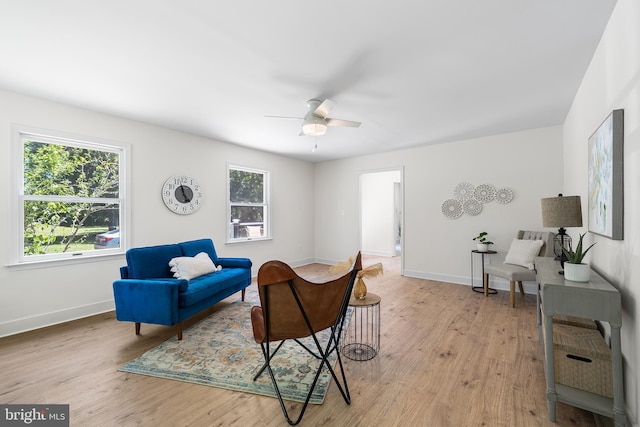 3409 Old York Rd, Furlong, PA 18925 - living room with light wood-type flooring and a ceiling fan