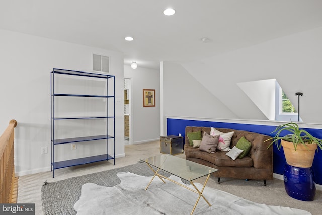 10 Crump Ln, Merchantville, NJ 08109 - living area with carpet floors, recessed lighting, and vaulted ceiling