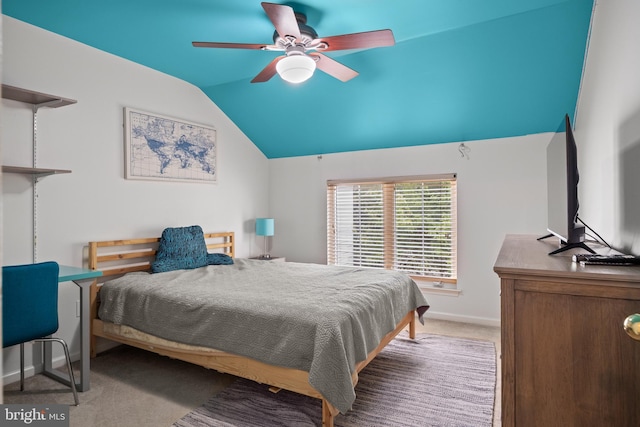 10 Crump Ln, Merchantville, NJ 08109 - carpeted bedroom featuring vaulted ceiling and a ceiling fan
