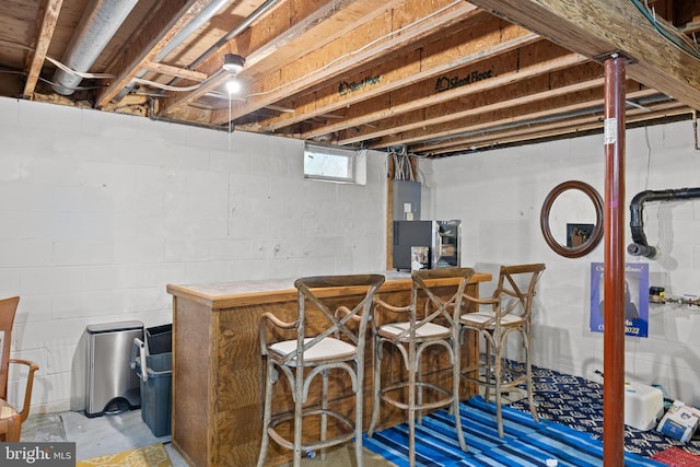 10 Crump Ln, Merchantville, NJ 08109 - indoor dry bar with unfinished concrete floors and electric panel