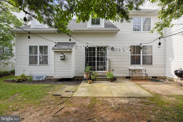 10 Crump Ln, Merchantville, NJ 08109 - rear view of property with a patio area, roof with shingles, and a lawn