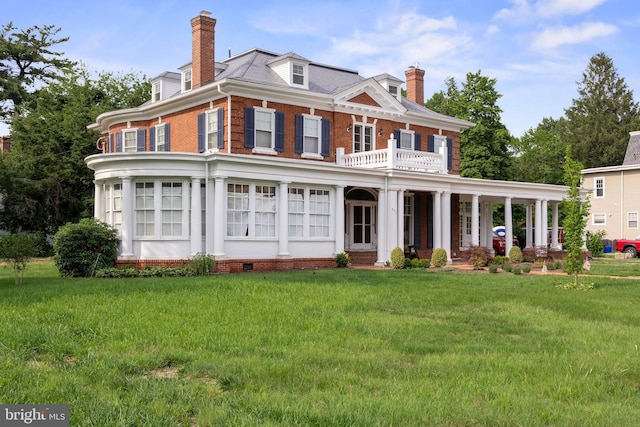 10 Crump Ln, Merchantville, NJ 08109 - colonial house with a chimney, a front yard, a porch, and a balcony