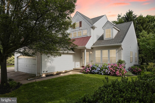 10 Crump Ln, Merchantville, NJ 08109 - view of front of home with driveway, a front lawn, and a shingled roof