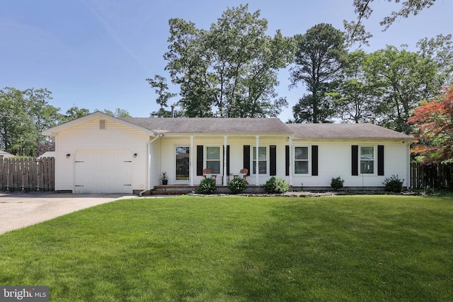 1618 Whitcomb Rd, Forked River, NJ 08731 - single story home featuring covered porch, an attached garage, and concrete driveway