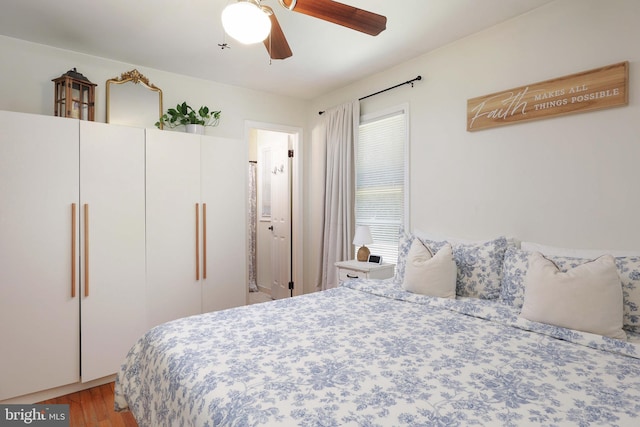 1618 Whitcomb Rd, Forked River, NJ 08731 - bedroom with light wood-style flooring and ceiling fan