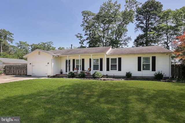 1618 Whitcomb Rd, Forked River, NJ 08731 - ranch-style house featuring a porch, a garage, and concrete driveway