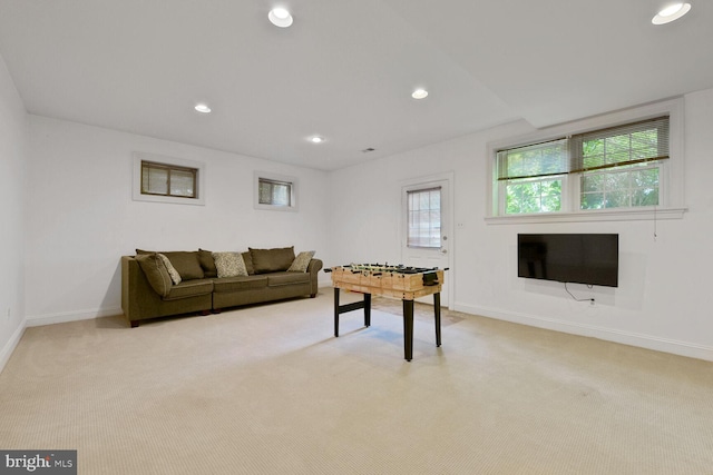 10009 Thompson Ridge Ct, Great Falls, VA 22066 - rec room featuring light carpet and recessed lighting