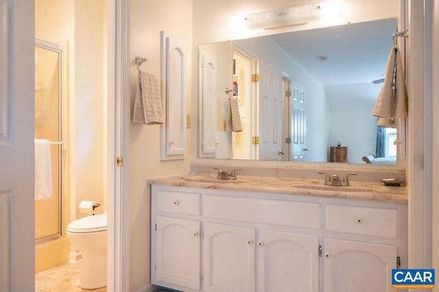 1754 Hearthglow Ln, Charlottesville, VA 22901 - full bath with a shower with shower door, double vanity, and tile patterned floors