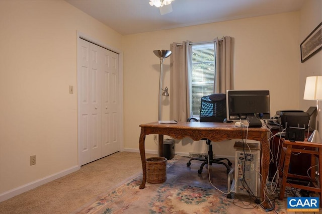 1754 Hearthglow Ln, Charlottesville, VA 22901 - home office with carpet flooring and baseboards