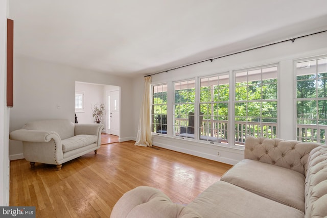 10418 Adel Rd, Oakton, VA 22124 - living room with baseboards and light wood finished floors