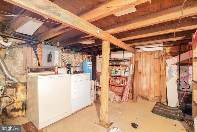 332 Old Stone House Rd S, Boiling Springs, PA 17007 - unfinished below grade area featuring washing machine and dryer and electric panel