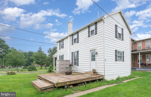 332 Old Stone House Rd S, Boiling Springs, PA 17007 - rear view of house with a yard and a chimney