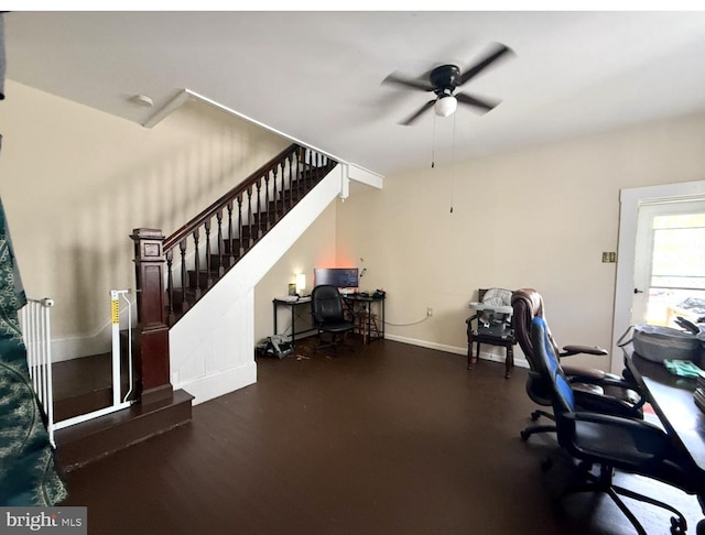 396 Cypress St, Millington, MD 21651 - office with ceiling fan and baseboards