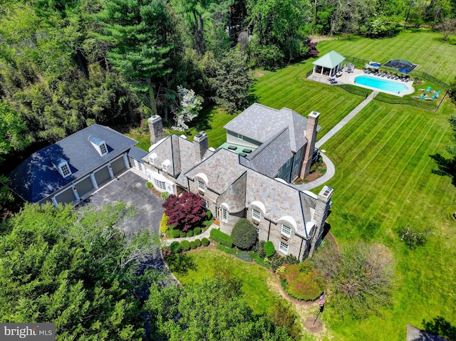 606 E Seminary Ave, Baltimore, MD 21286 - view from above of property featuring a pool