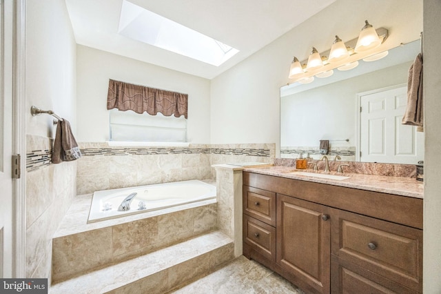 6 Spring Mill Ct, Sewell, NJ 08080 - full bathroom with a skylight, vanity, and a garden tub