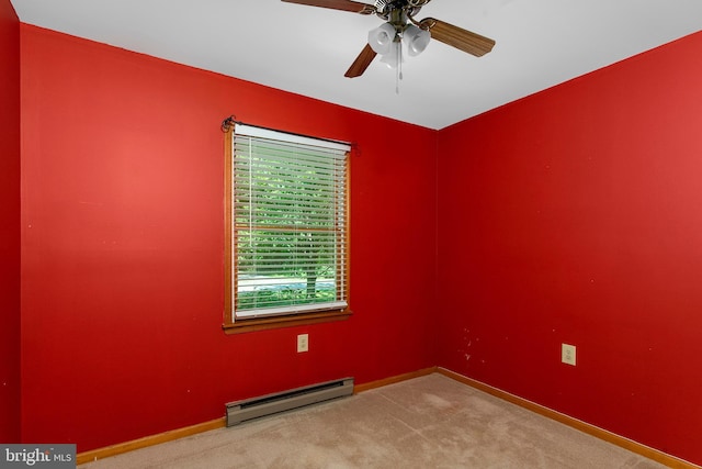 10624 Millbrook Dr, Chestertown, MD 21620 - unfurnished room featuring baseboard heating, carpet, and ceiling fan