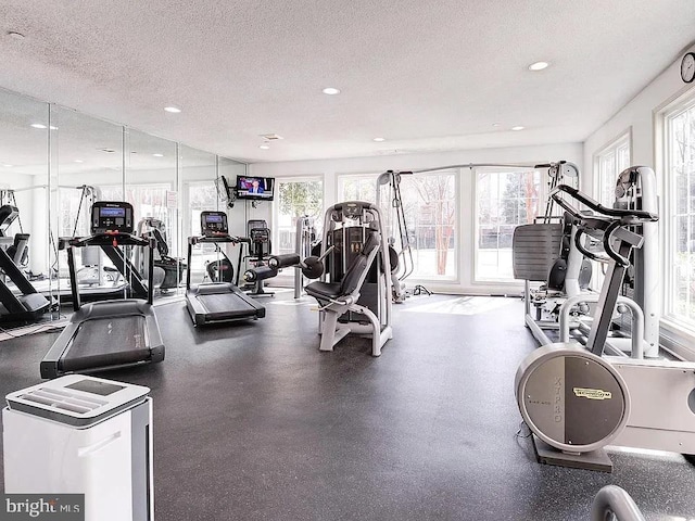 1517 Lincoln Way Unit 204, Mclean, VA 22102 - workout area featuring a textured ceiling and recessed lighting
