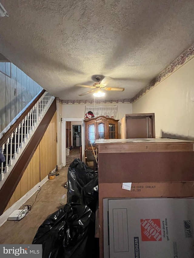 2524 Mchenry St, Baltimore, MD 21223 - interior space featuring a textured ceiling and a ceiling fan